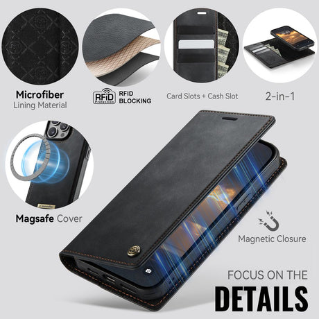 CaseMe iPhone 15 Pro Max Etui C49 Series Sort