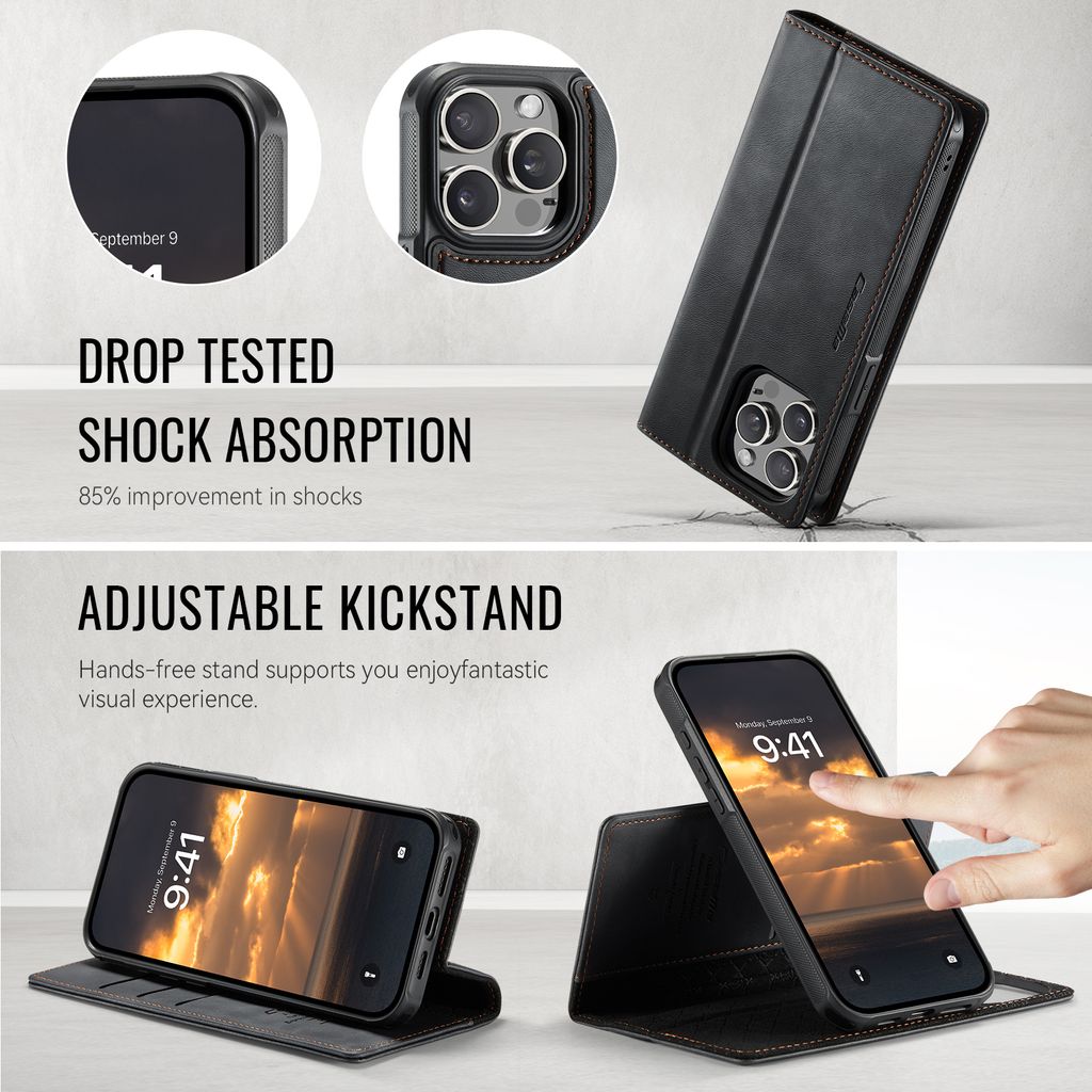 CaseMe iPhone 15 Pro Max Etui C49 Series Sort