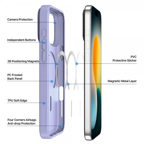 Dux Ducis iPhone 17 Pro Cover Yind Series MagSafe Lilla