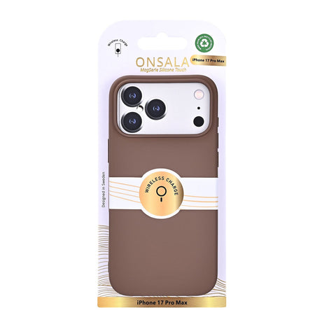 Onsala iPhone 17 Pro Max/iPhone 18 Pro Max Cover med silikonefornemmelse Chokolade