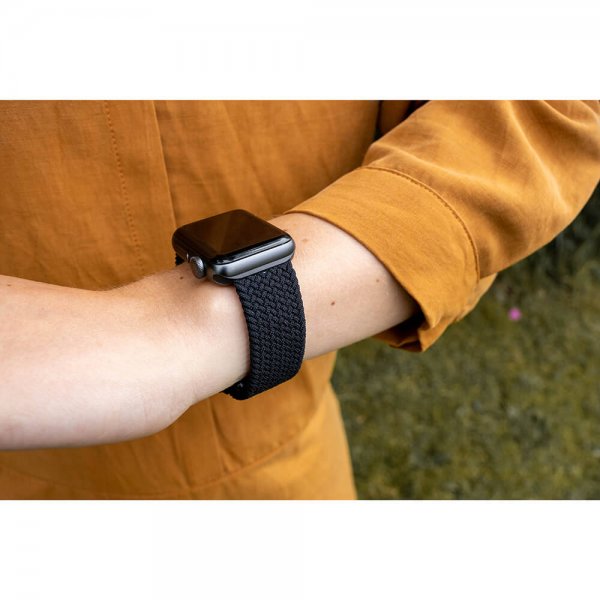 Gear Apple Watch 38/40/41/42mm Rem Flettet Nylon Sort