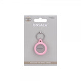 Onsala Apple AirTag Holder i Silikone med Nøglering Rosa