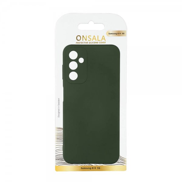 Onsala Samsung Galaxy A14 Cover Silikone Mørkegrøn