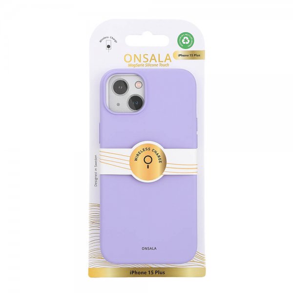 Onsala iPhone 15 Plus Cover Silicone Touch MagSeries Lilla