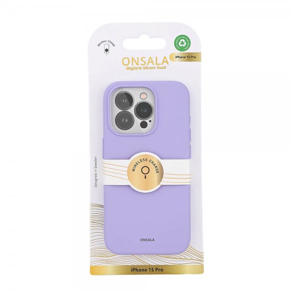 Onsala iPhone 15 Pro Cover Silikone Touch MagSeries Lilla