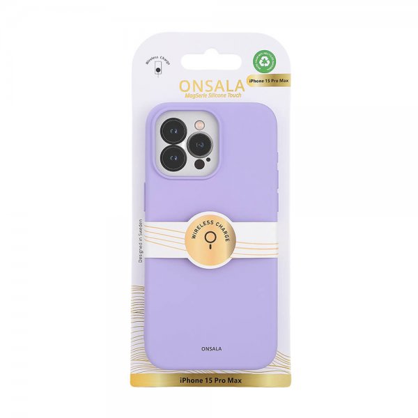 Onsala iPhone 15 Pro Max Cover Silikone Touch MagSeries Lilla
