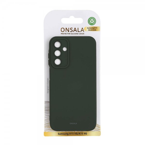 Onsala Samsung Galaxy A15 Cover Silikone Oliven Grøn