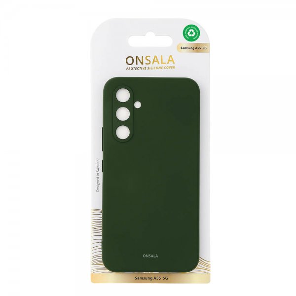 Onsala Samsung Galaxy A55 Cover Silikonefornemmelse Olive Green