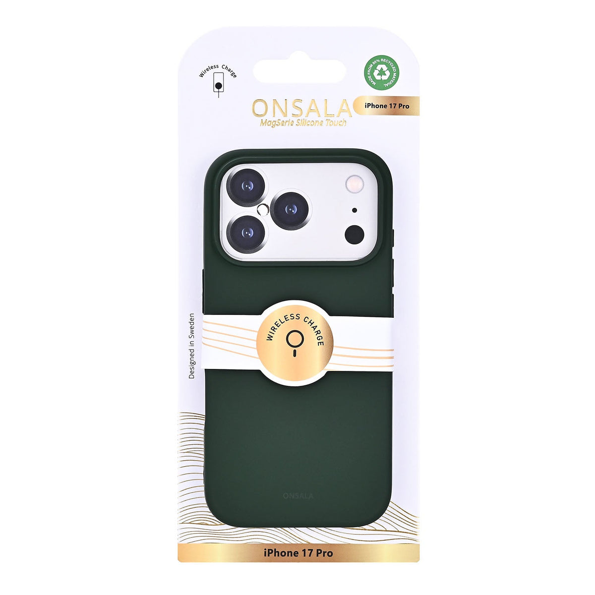 Onsala iPhone 17 Pro/iPhone 18 Pro Cover med silikonefølelse Olive Green