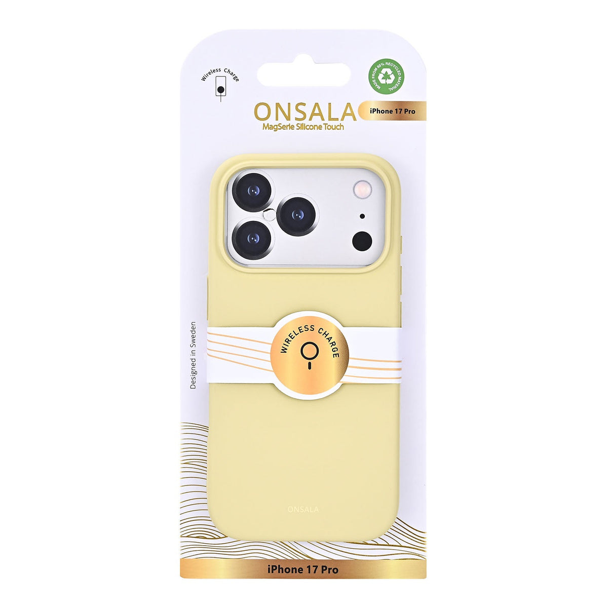 Onsala iPhone 17 Pro/iPhone 18 Pro Cover med silikonefølelse Lemon