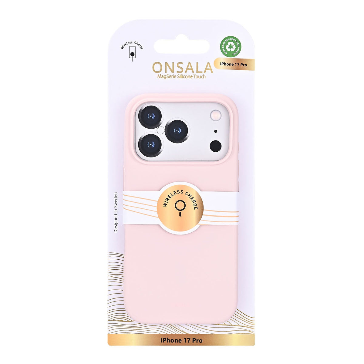 Onsala iPhone 17 Pro/iPhone 18 Pro Cover med silikonefølelse Kridtrosa