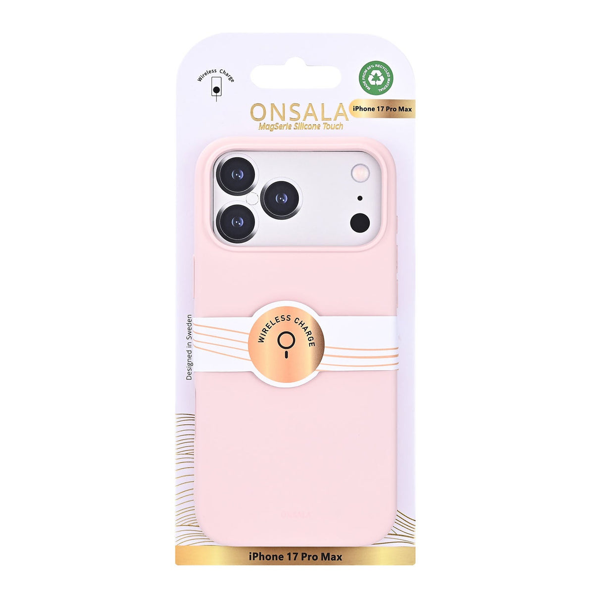 Onsala iPhone 17 Pro Max/iPhone 18 Pro Max Cover med silikonefølelse Kridtrosa