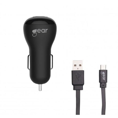 Gear Billader 1xUSB 1A Micro-USB kabel 1m Sort