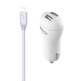 Gear Biloplader 2xUSB 2.4A Micro-USB Kabel 1m Hvid