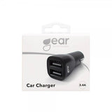 Gear Billader 2xUSB-A 3.4A Sort