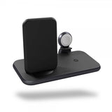 Zens 4 i 1 Stand+Watch trådløs oplader Aluminium Sort