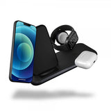 Zens 4 i 1 Stand+Watch trådløs oplader Aluminium Sort
