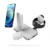 Zens 4 i 1 Stand+Watch trådløs oplader Aluminium Hvid