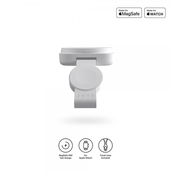 Zens 2-i-1 MagSafe + Watch rejseoplader