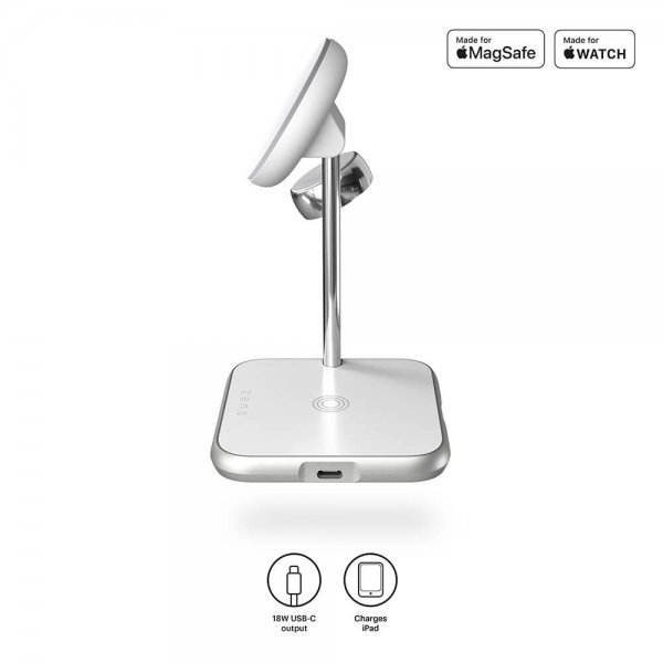 Zens 4-i-1 MagSafe/Watch trådløs opladningsstation Hvid