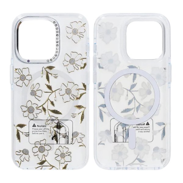 iPhone 15 Pro Max Cover Mønster MagSafe Blomstergrene