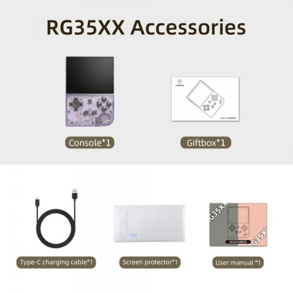 ANBERNIC RG35XX Håndholdt Spilkonsol Retro 3.5" 64GB Grå