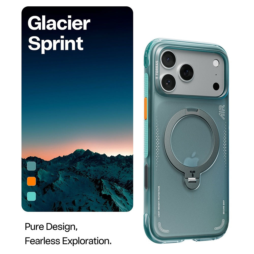 Torras iPhone 17 Pro Cover Ostand Q3 Air Glacier Sprint