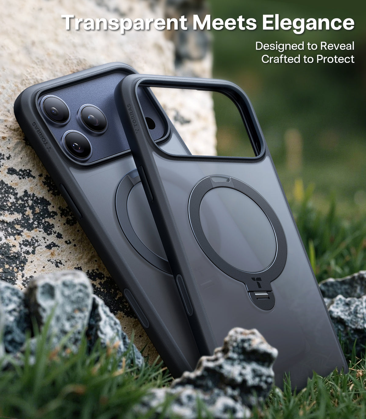 Torras iPhone 17 Pro Cover Ostand Q3 Spin Obsidian Black