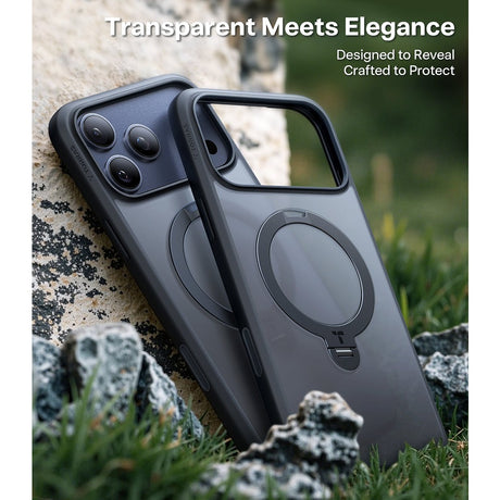 Torras iPhone 17 Pro Cover Ostand Q3 Spin Obsidian Black