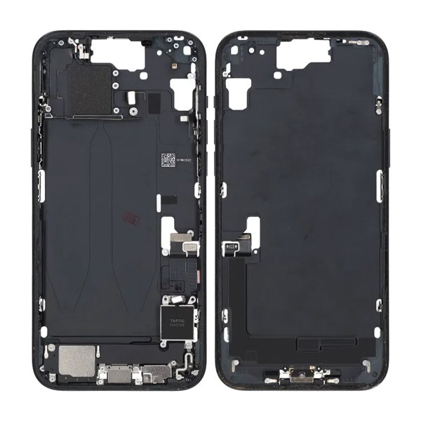 Mellemramme med smådele til iPhone 15 Plus - Sort OEM