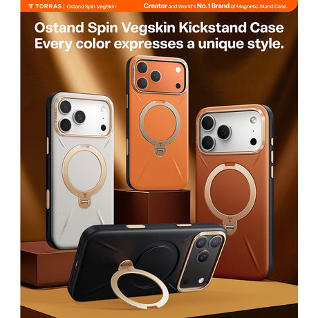 Torras iPhone 17 Pro Max Cover Ostand Q3 Vegskin Obsidian Black