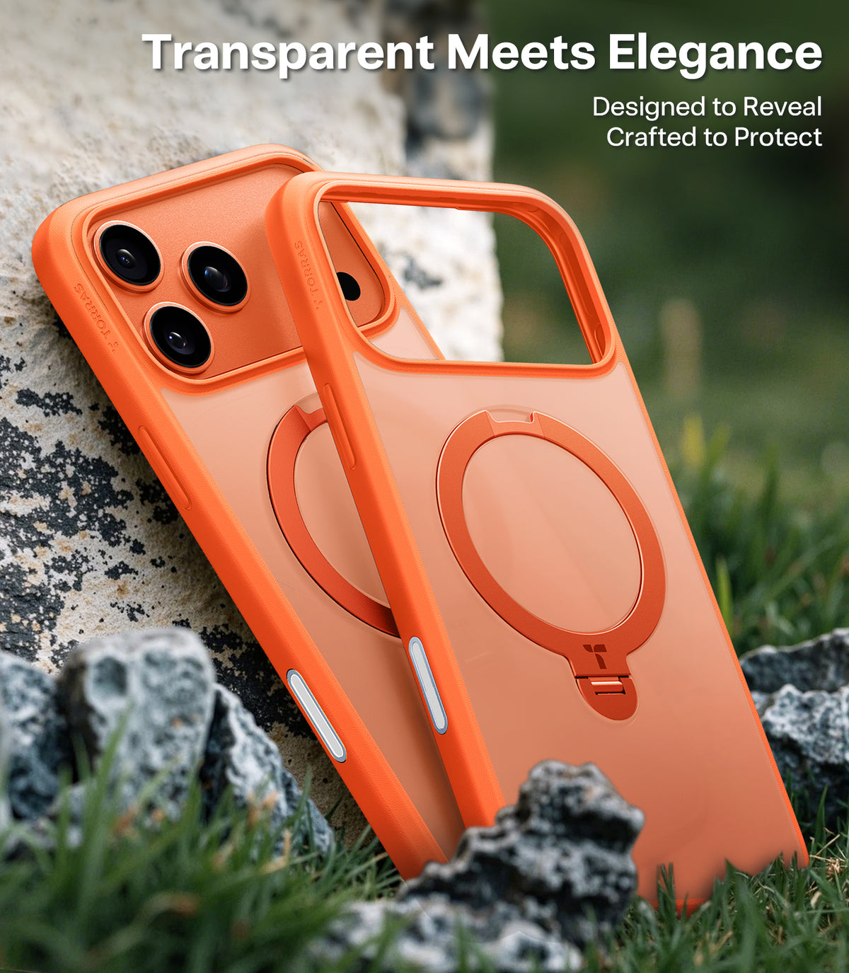 Torras iPhone 17 Pro Cover Ostand Q3 Spin Energy Orange