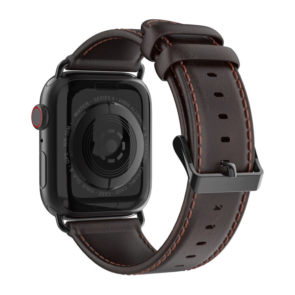 Dux Ducis Apple Watch 44/45/46mm/Ultra 49mm Armbånd Ægte Læder Mørkebrun