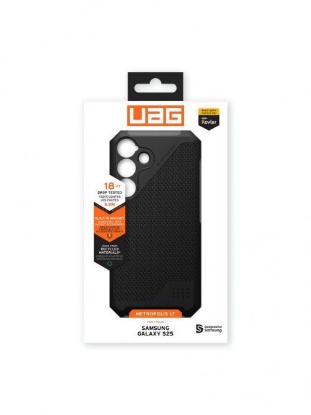 Urban Armor Gear (UAG) Samsung Galaxy S25 Cover Metropolis LT MagSafe Kevlar Black