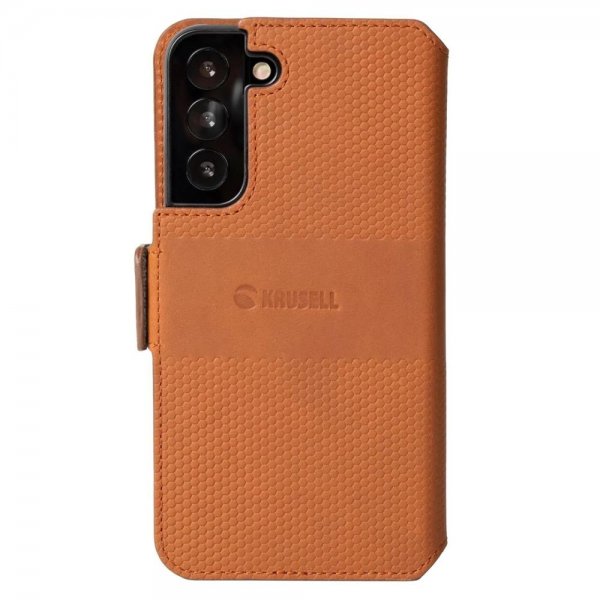 Krusell Samsung Galaxy S22 Plus Cover Leather PhoneWallet Cognac