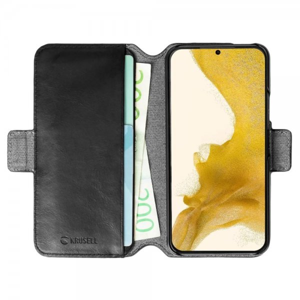 Krusell Samsung Galaxy S22 Etui Leather PhoneWallet Sort