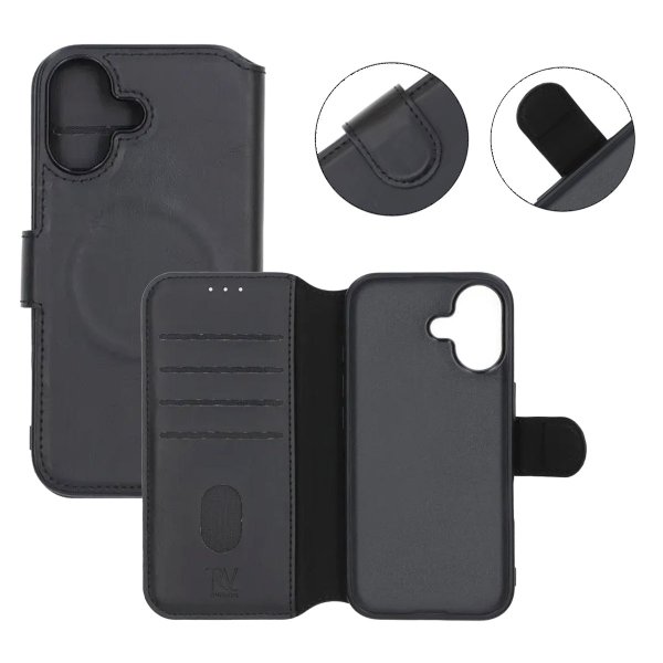 Rvelon iPhone 17 Etui 4 Kortlommer MagSafe Sort