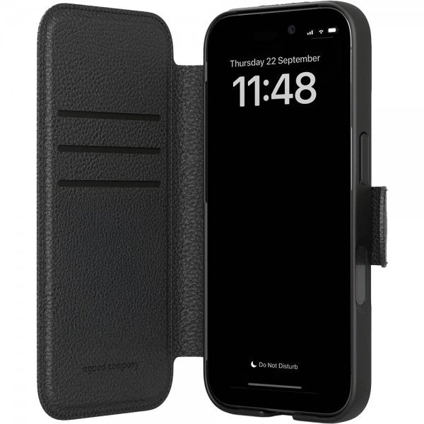 agood company iPhone 17 Etui Cirkulært Plånboksfodral Sort