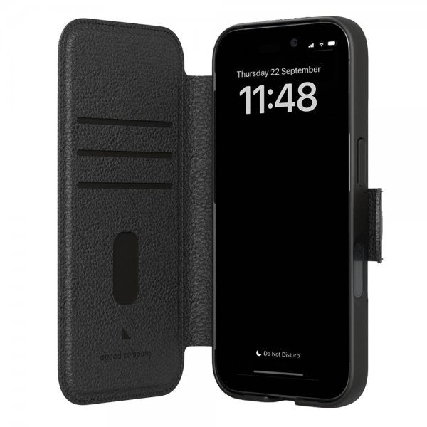 agood company iPhone 16 Etui Cirkulært Plånboksfodral Sort