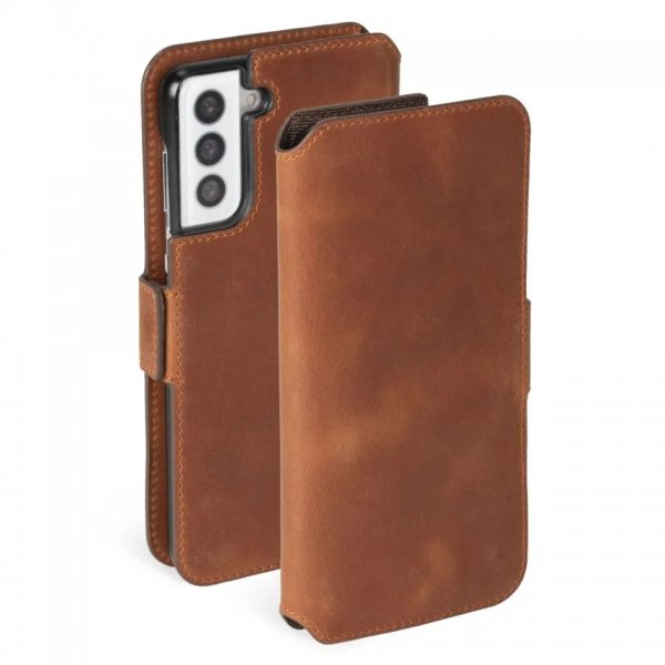 Krusell Samsung Galaxy S21 Cover Sunne PhoneWallet Vintage Cognac