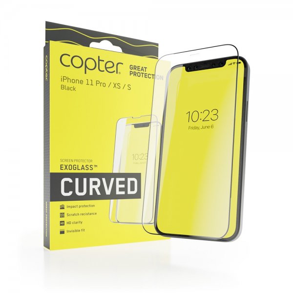 Copter iPhone X/Xs/11 Pro Skærmbeskyttelse Exoglass Curved