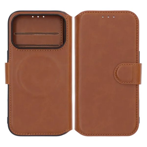 Rvelon iPhone 17 Pro Etui 4 Kortlommer MagSafe Brun