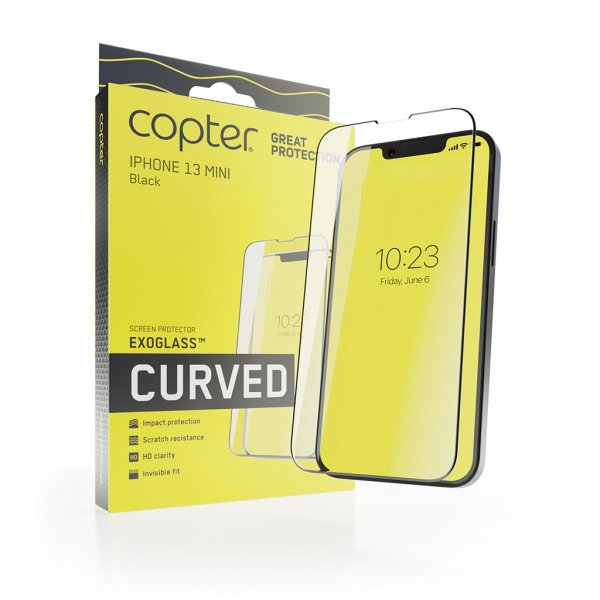 Copter iPhone 13 Mini Skærmbeskyttelse Exoglass Curved