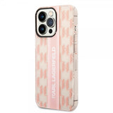 Karl Lagerfeld iPhone 14 Pro Cover Monogram Vertical Stripe Rosa
