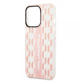 Karl Lagerfeld iPhone 14 Pro Cover Monogram Vertical Stripe Rosa
