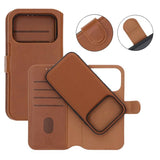 Rvelon iPhone 17 Pro Max Cover 4 Kortrum Aftagelig Skal Brun