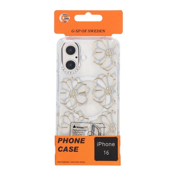 iPhone 16 Cover Mønster MagSafe Blomster
