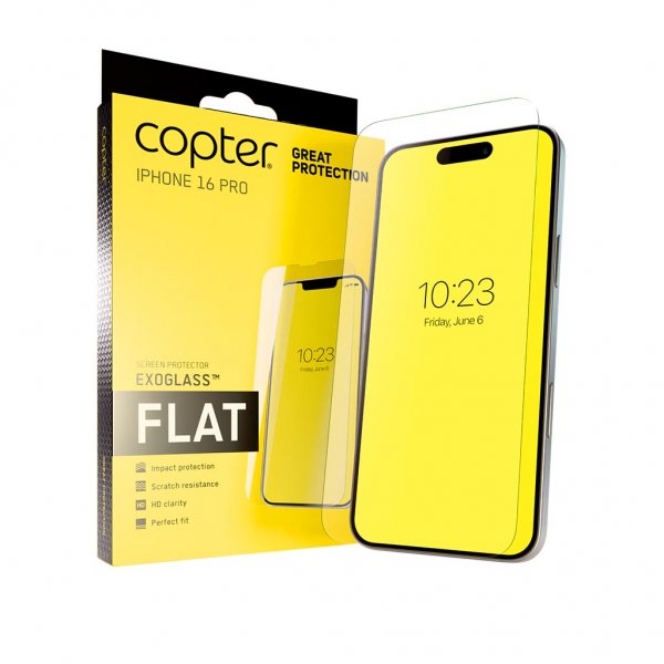 Copter iPhone 16 Pro Skærmbeskyttelse Exoglass Flat