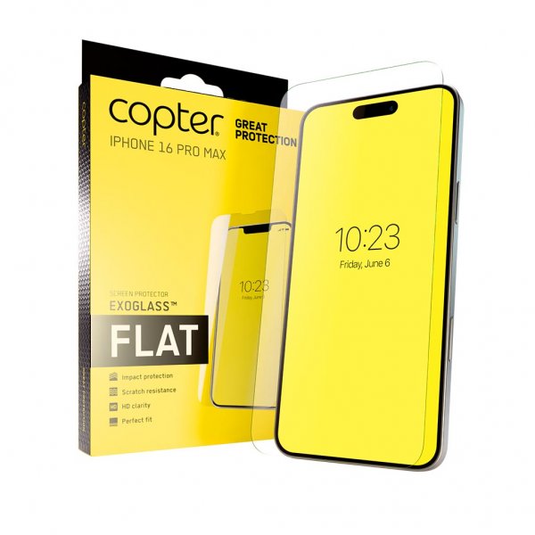 Copter iPhone 16 Pro Max Skærmbeskyttelse Exoglass Flat