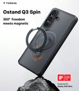Torras Samsung Galaxy S26 Cover Ostand Q3 Spin Obsidian-sort